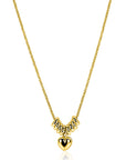ZINZI Gold Plated Zilveren Ketting met Hart en Acht Donuts 42-45cm ZIC2760