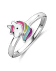 Zilveren gerhodineerde kinderring met eenhoorn ontwerp 1341468