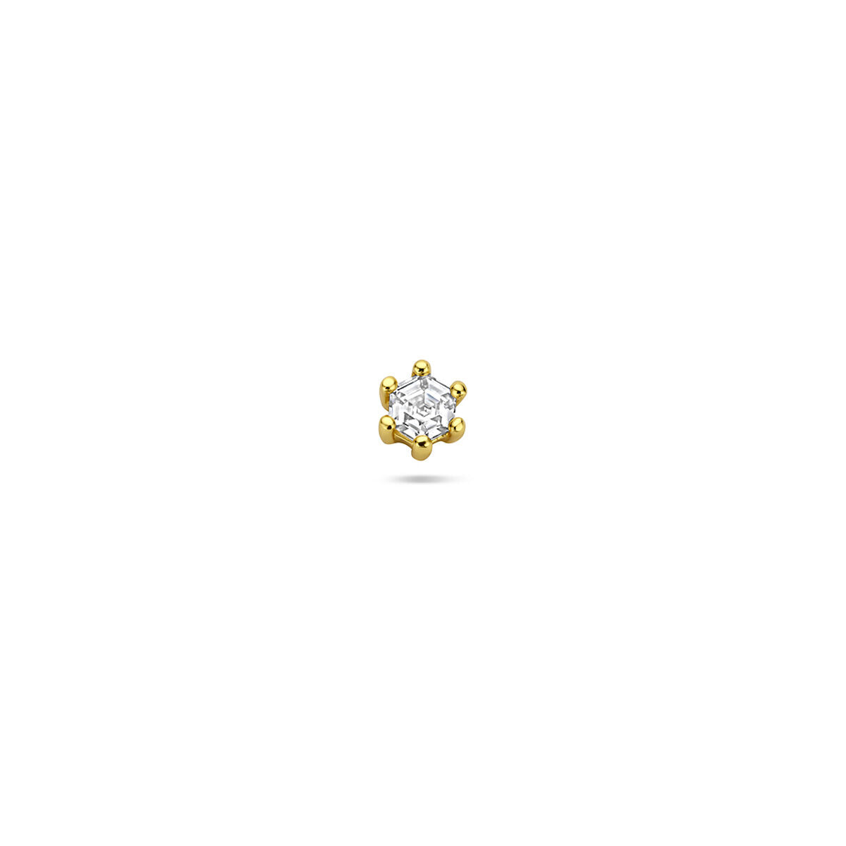 Fantasy Collection Flat back piercing zirkonia 1 micron 4 mm zilver verguld