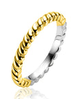 ZINZI gold plated zilveren aanschuifring (2,5mm breed) met kleine druppels ZIR2688G - PansiteNederland.nl