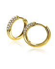 ZINZI gold plated zilveren oorringen 14 x 3mm witte zirkonia's ZIO660G