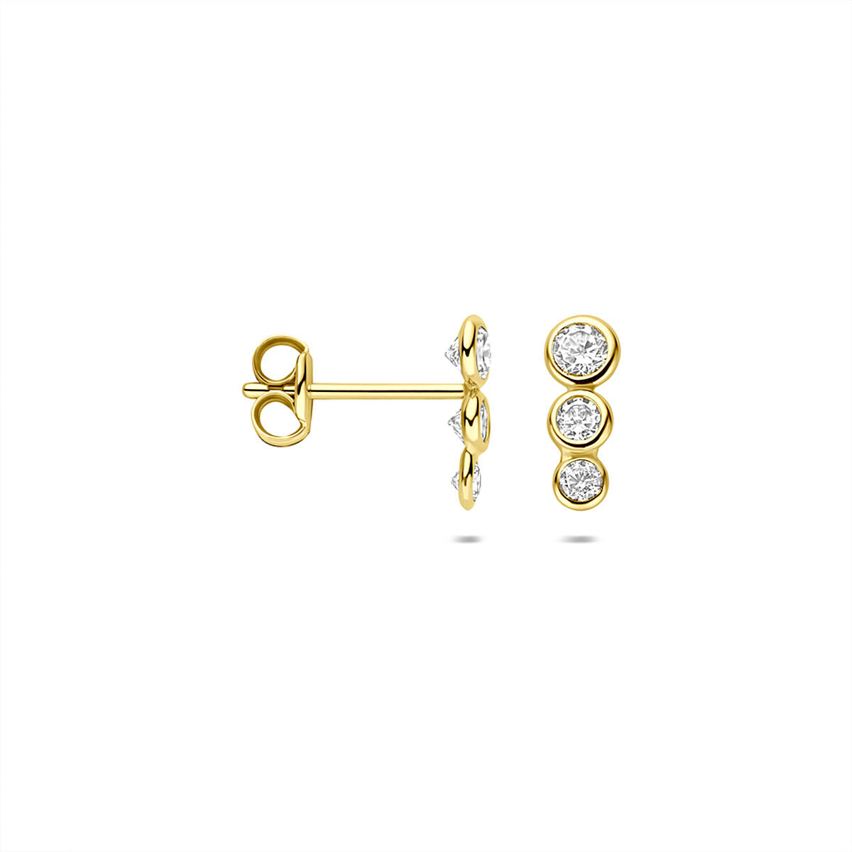 Fantasy Collection Oorbellen zirkonia 9 mm 9K geelgoud