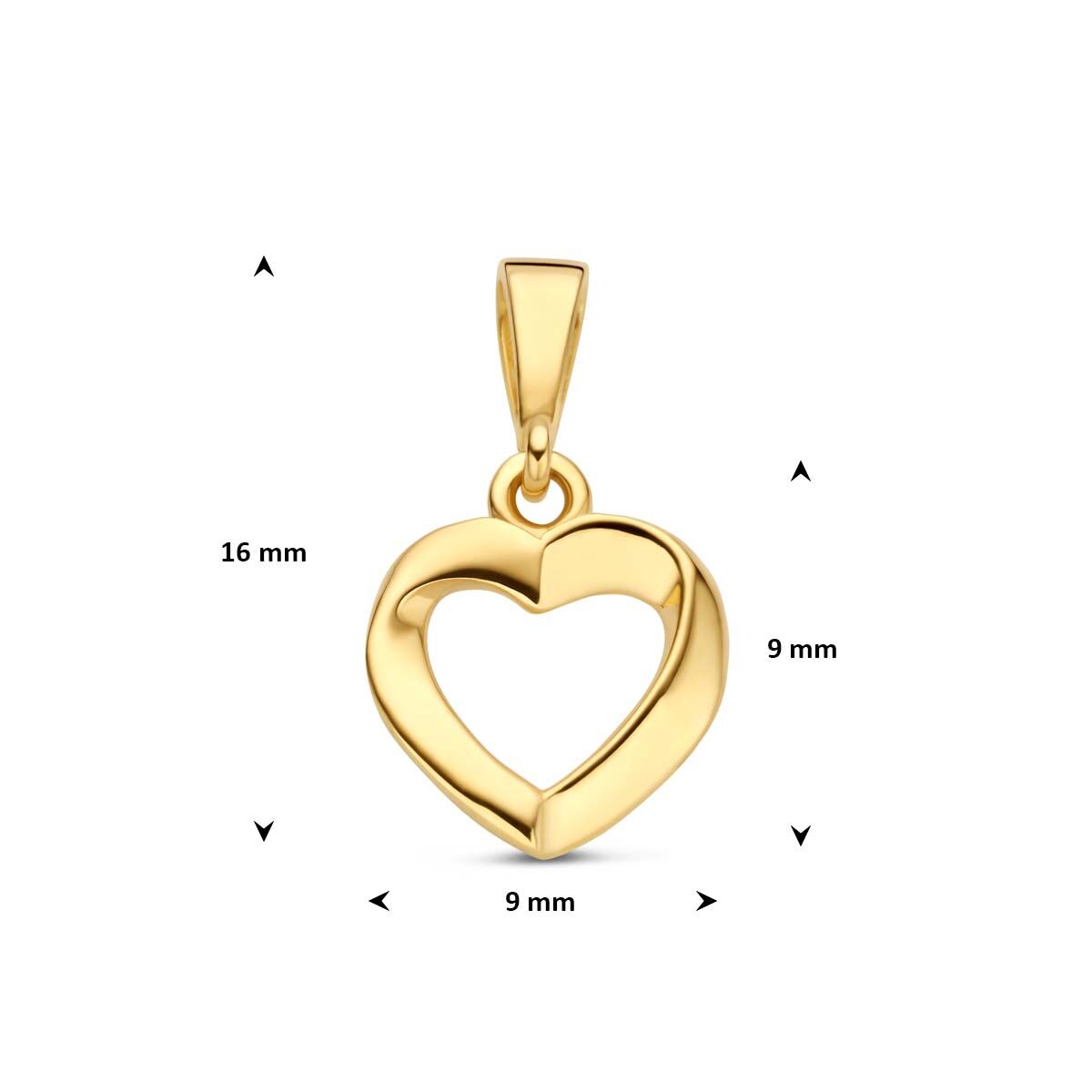 Hanger hartje 9K geelgoud 9 mm