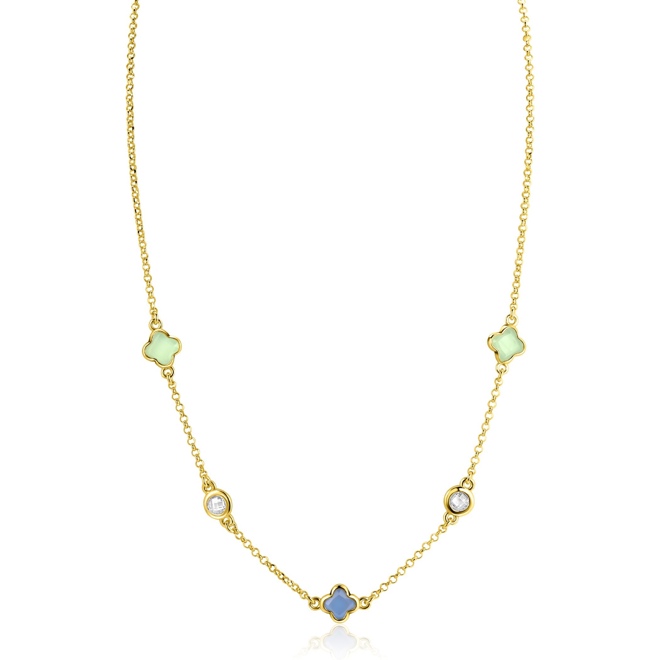 ZINZI Verguld Zilveren Ketting 40-45cm - ZIC2763