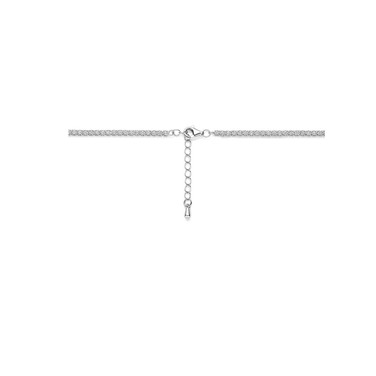 Fantasy Collection Collier zirkonia 42 + 3 cm zilver gerhodineerd