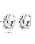 Zilveren gerhodineerde oorringen gedraaid 16,5 mm - 1342099