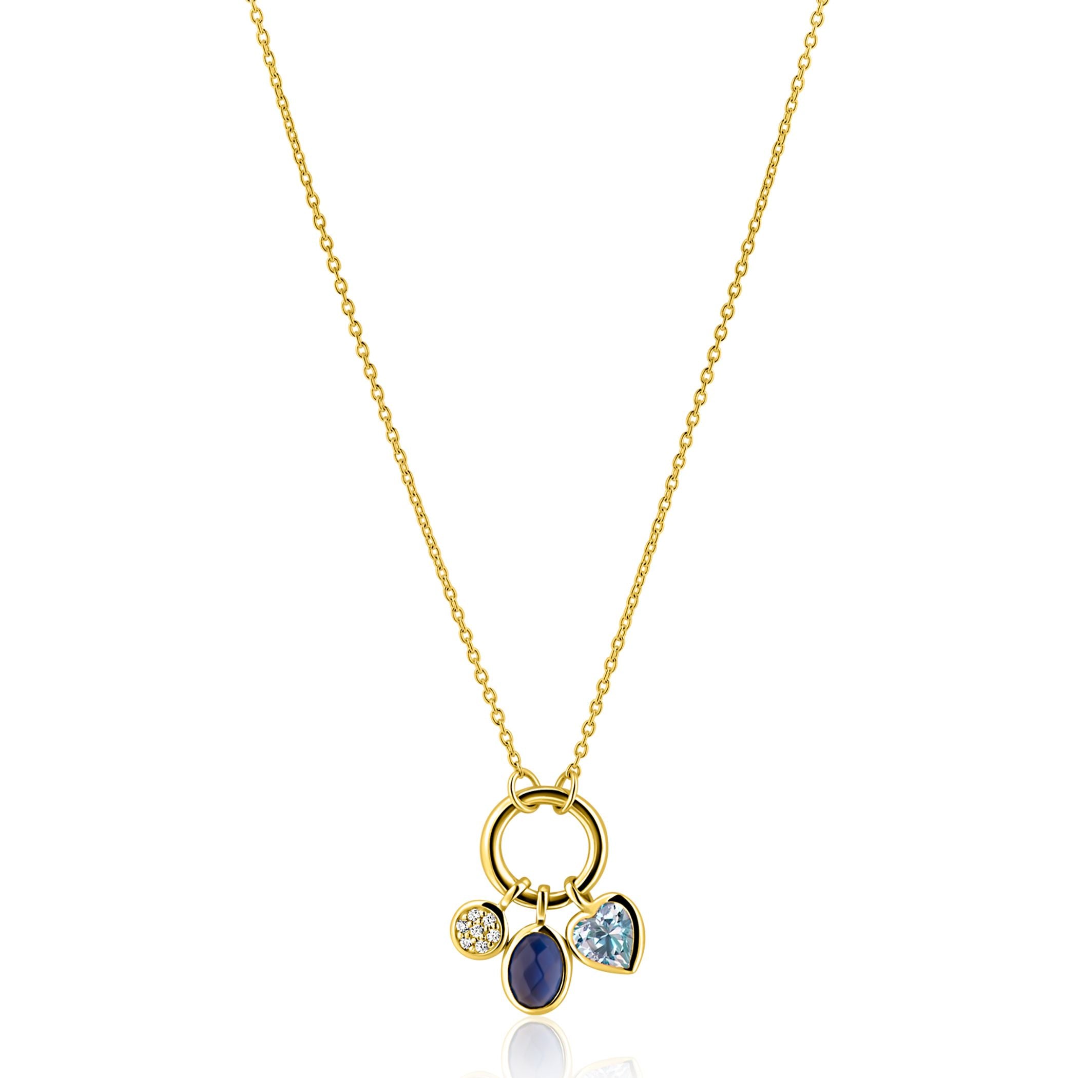 ZINZI Verguld Zilveren Ketting 42-45 cm - ZIC2737