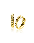 Zinzi 14mm gold plated zilveren oorringen met kleine druppels en luxe klapsluiting ZIO2688G - PansiteNederland.nl