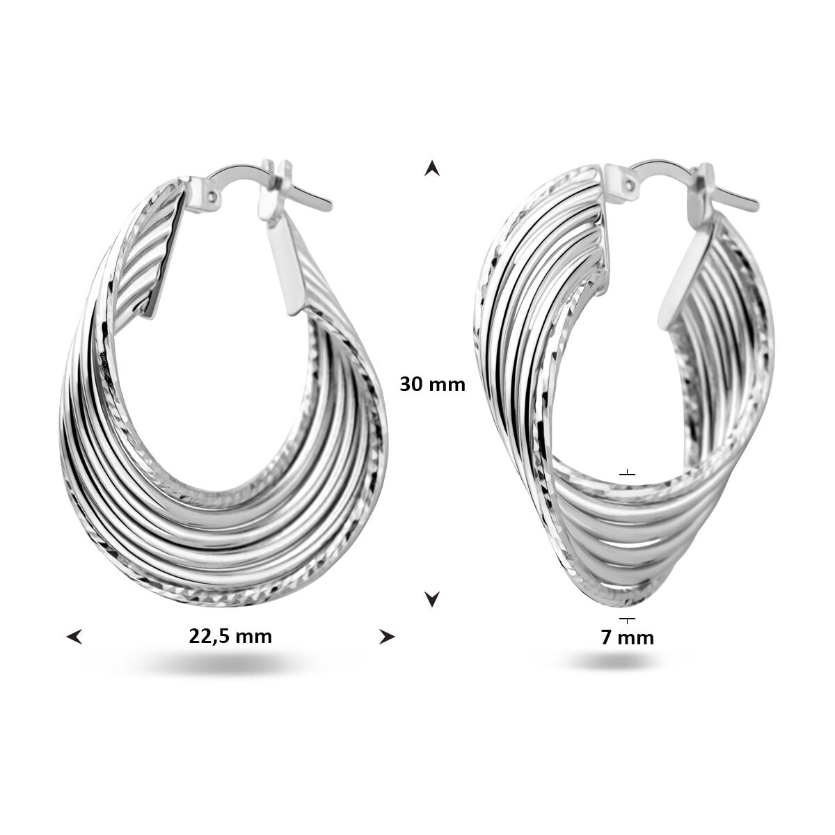Fantasy Collection Oorbellen 30 mm zilver