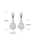 Zilveren gerhodineerde oorhangers druppel zirkonia 20 mm - 1341723