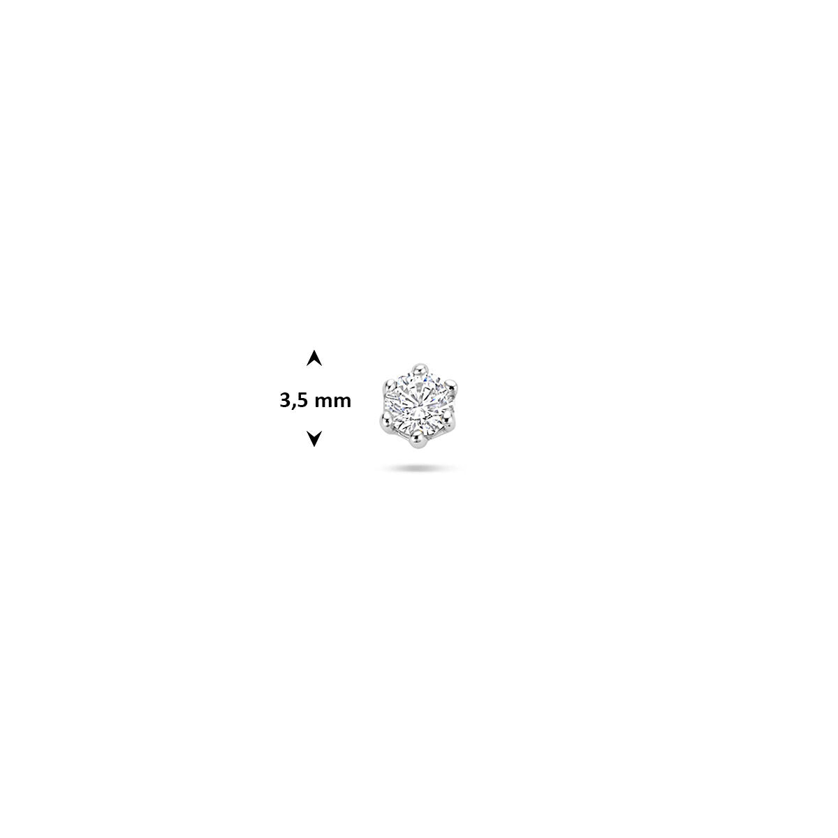 Fantasy Collection Flat back piercing zirkonia 3,5 mm zilver