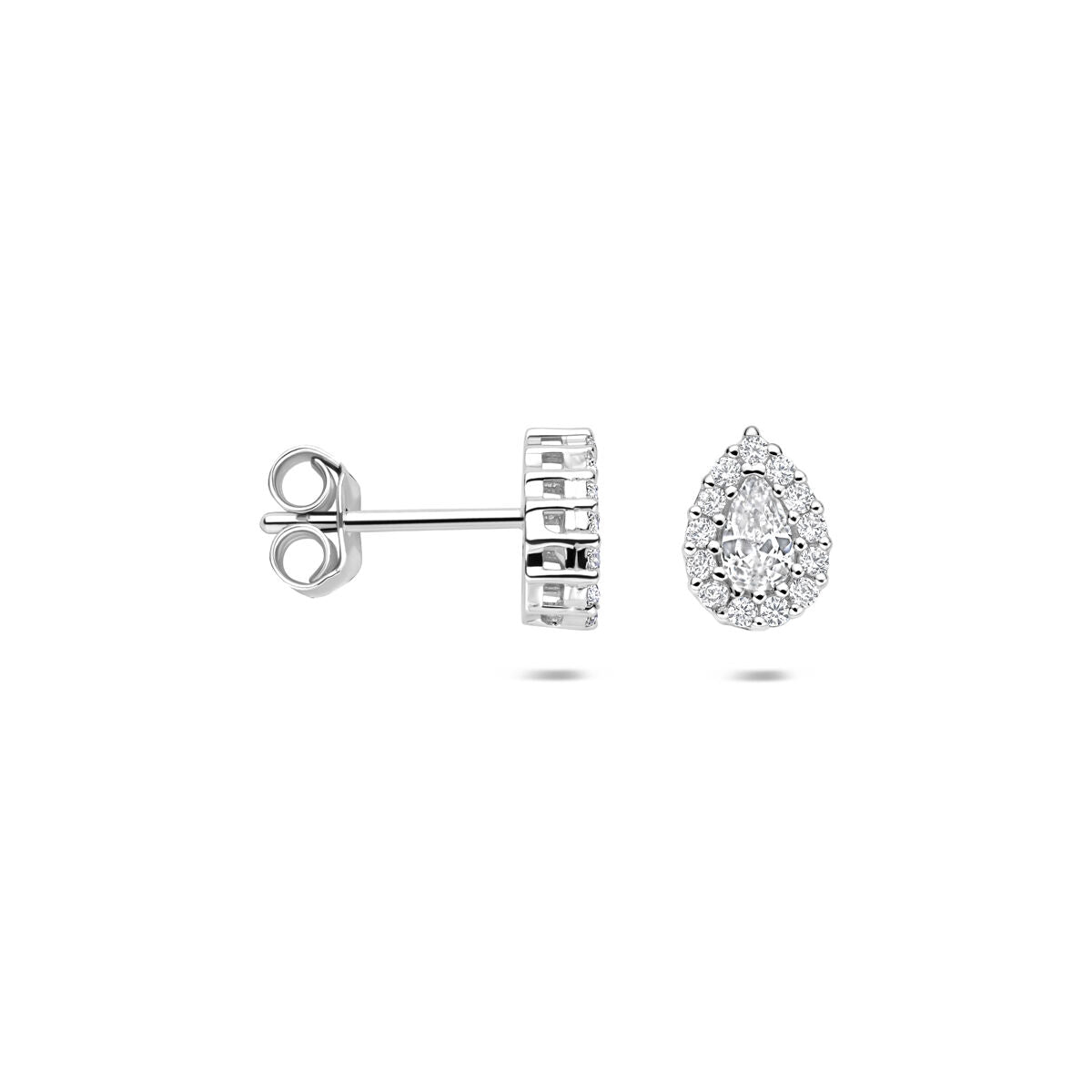 Fantasy Collection Oorbellen zirkonia 8,5 mm zilver
