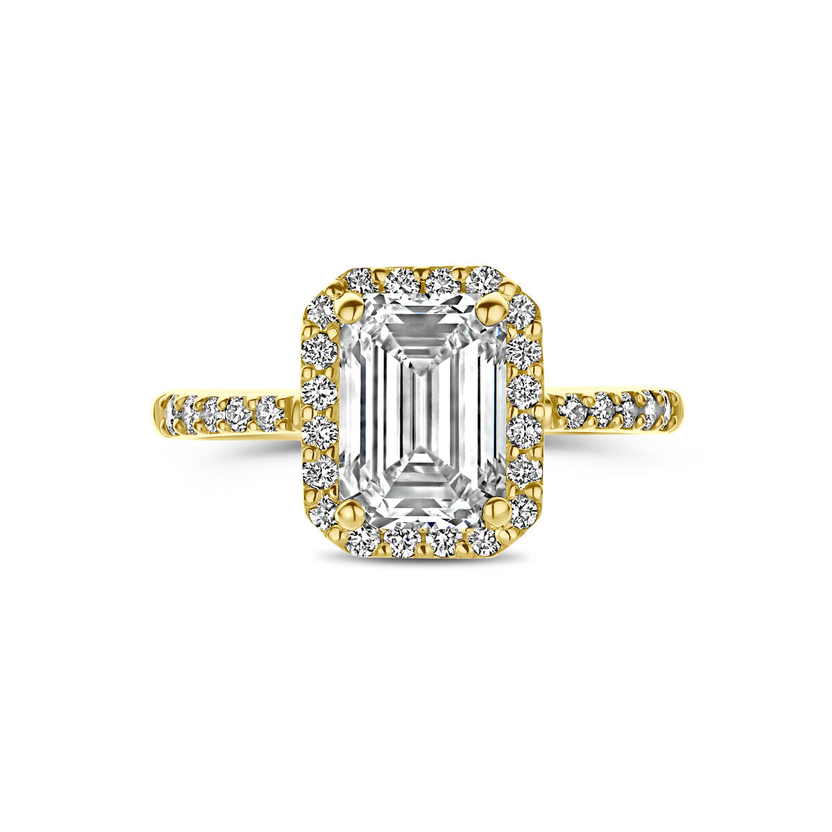 Ring lab grown diamant 2.32ct f vs 14K geelgoud
