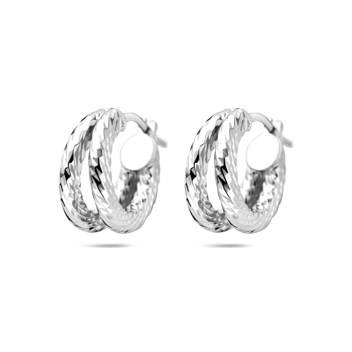 Fantasy Collection Oorbellen gedraaid 16,5 mm zilver
