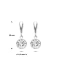 Zilveren gerhodineerde oorhangers zirkonia 18 mm - 1341724