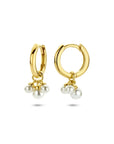 Zilveren vergulde geel oorringen parels 17 mm 1 micron - 2104064
