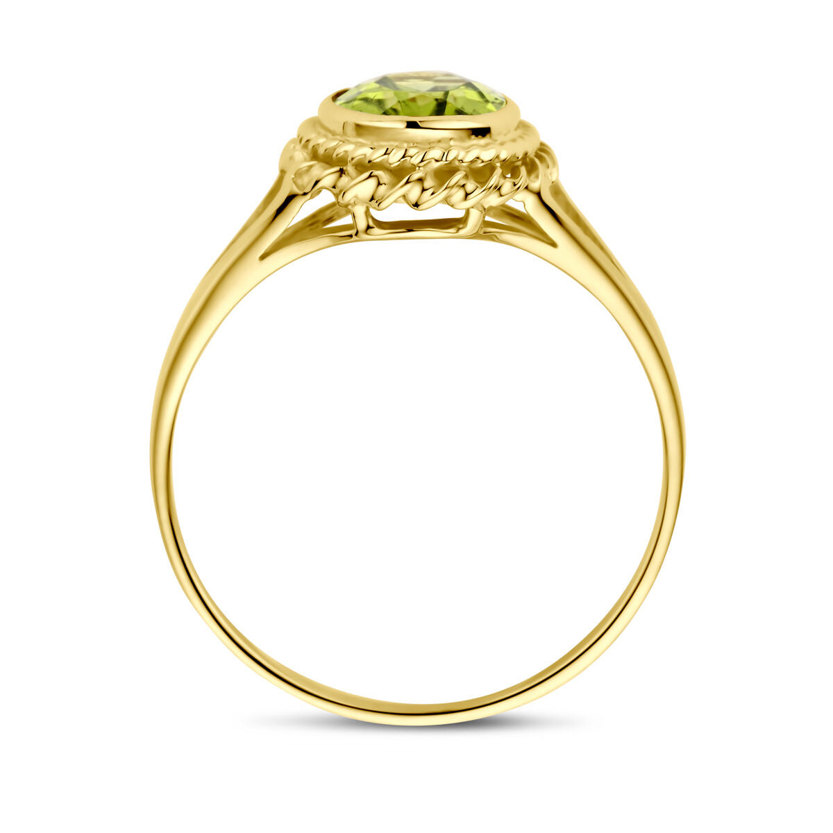 Ring peridot 14K geelgoud