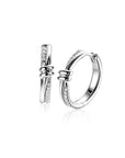 Zinzi 19mm zilveren oorringen met speelse twist en knoop. Luxe klapsluiting ZIO2680 - PansiteNederland.nl