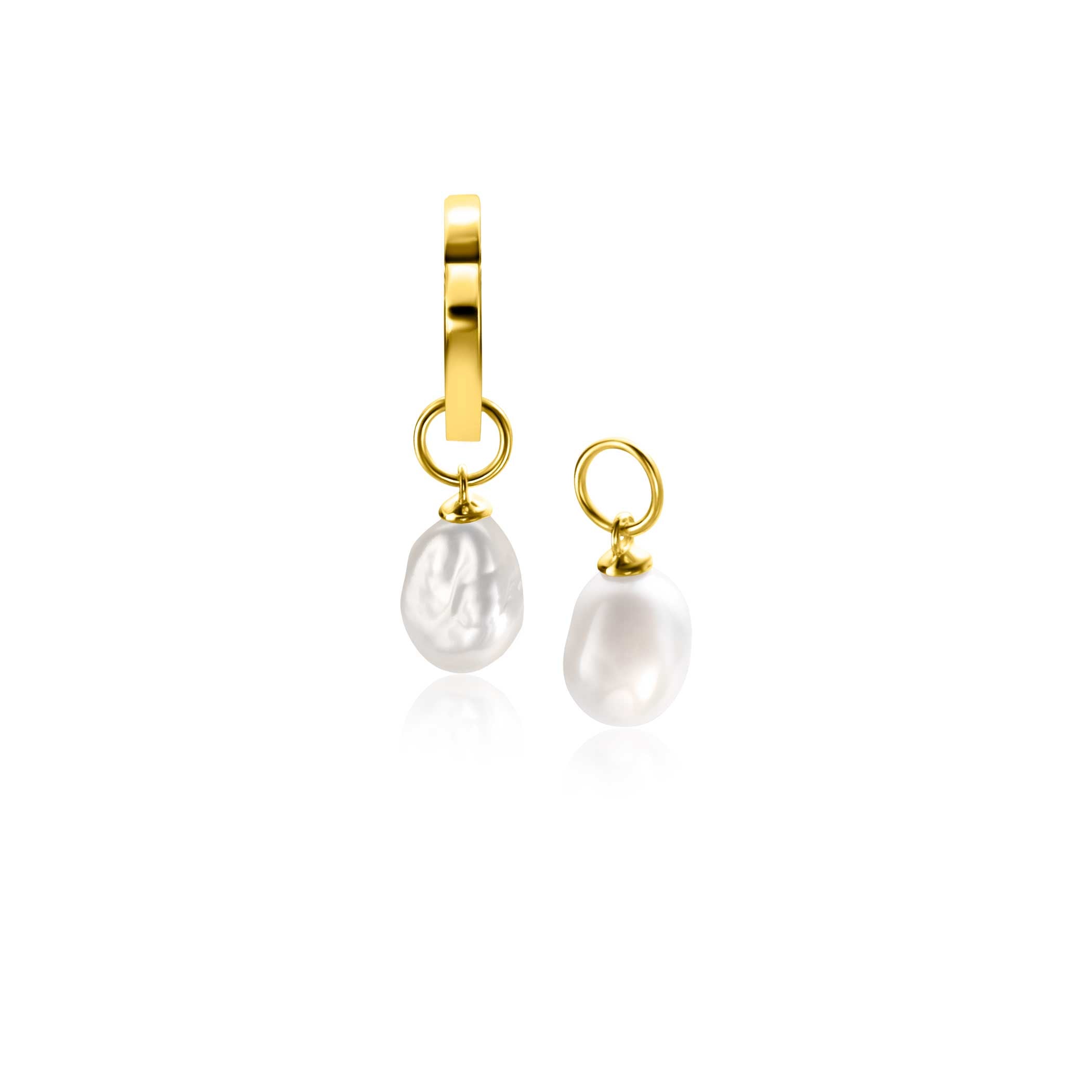ZINZI 14K Gouden Oorbedels ZGCH405 wit
