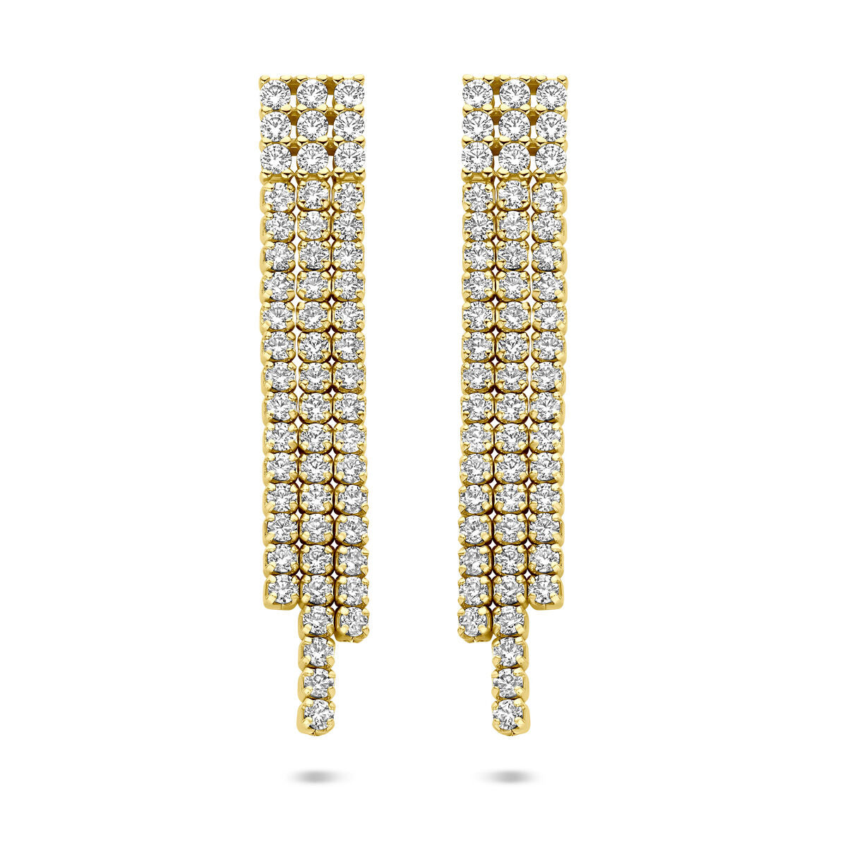 Zilveren vergulde geel oorhangers zirkonia 36 mm 1 micron - 2104124