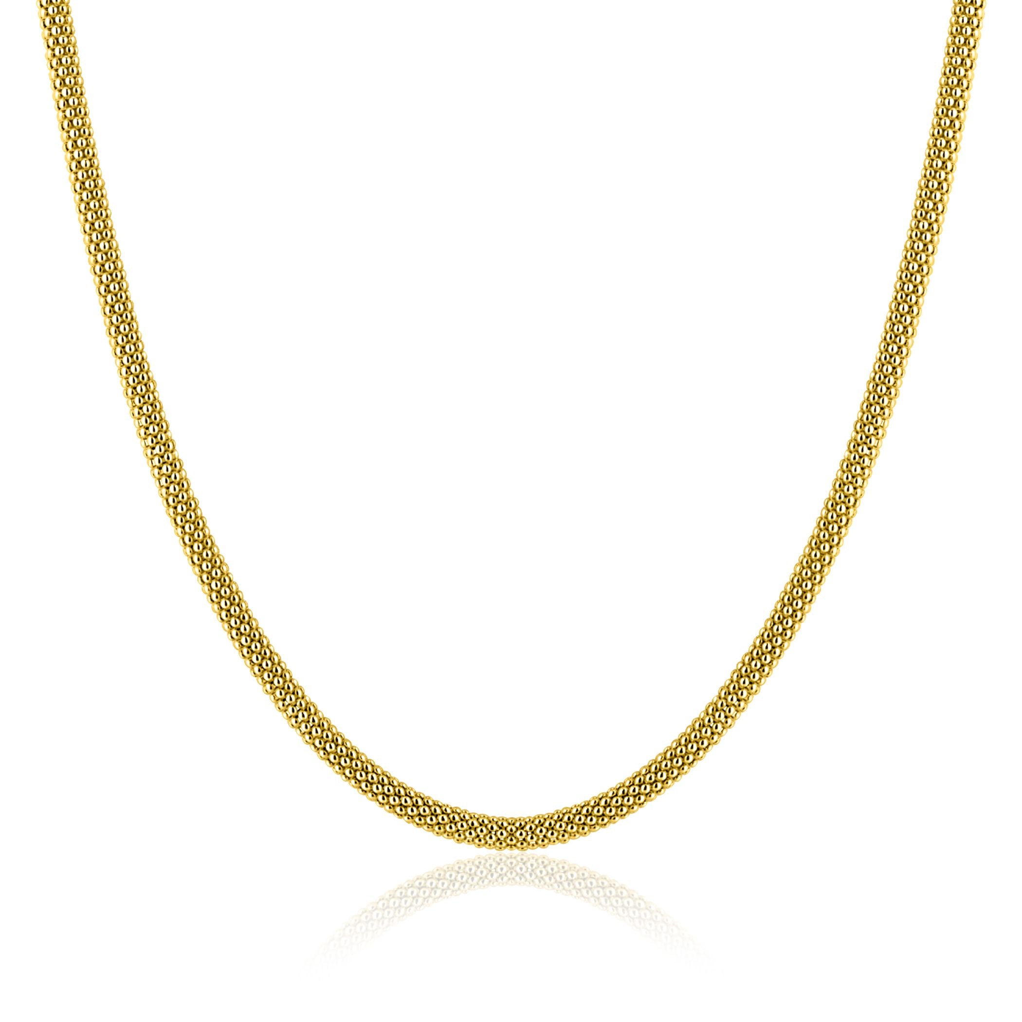 ZINZI Verguld Zilveren Ketting 42cm - ZIC2765G