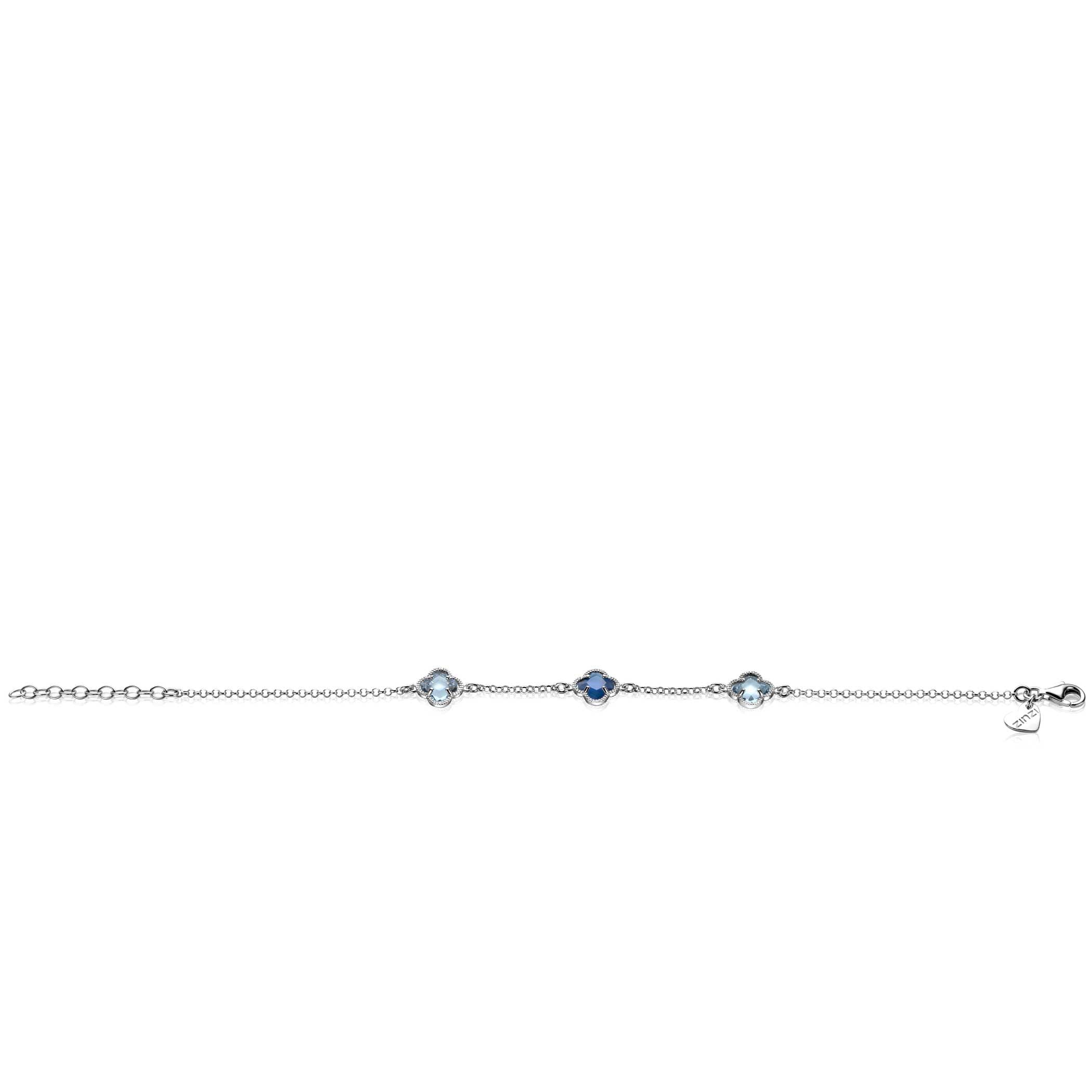 ZINZI Zilveren Armband met Blauwe Zirkonia - ZIA2659