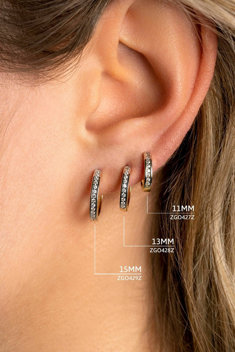 ZINZI 14K Gouden Oorbellen met Witte Zirkonia ZGO427Z