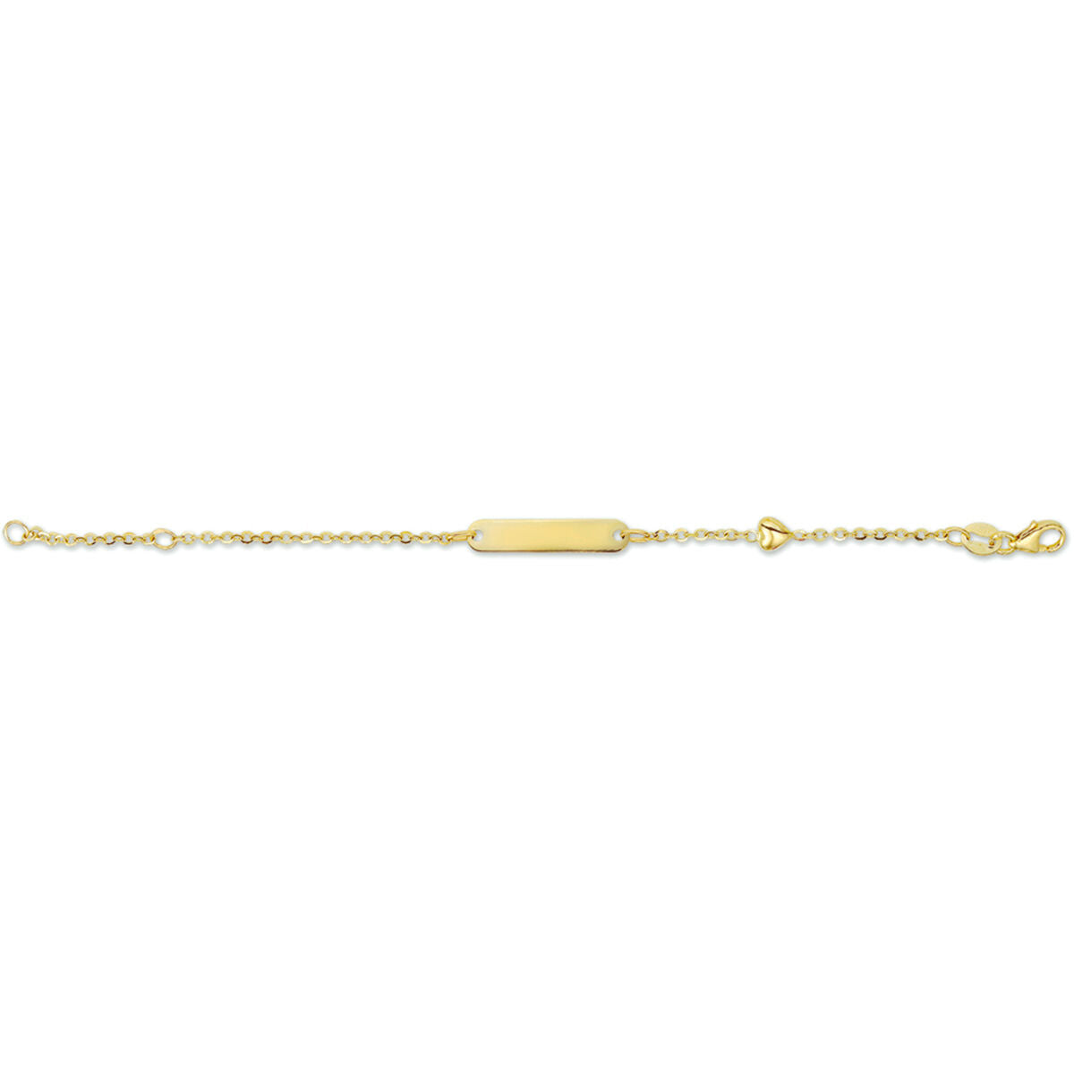 Fantasy Collection Graveerarmband hart plaat 4,0 mm 11 - 13 cm 14K geelgoud