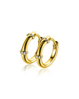 Zinzi 15mm gold plated zilveren oorringen met bamboo uitstraling, bezet met witte zirkonia's en luxe klapsluiting ZIO2687Y - PansiteNederland.nl