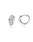 Zilveren gerhodineerde klapoorringen zirkonia 12,5 mm - 1341364