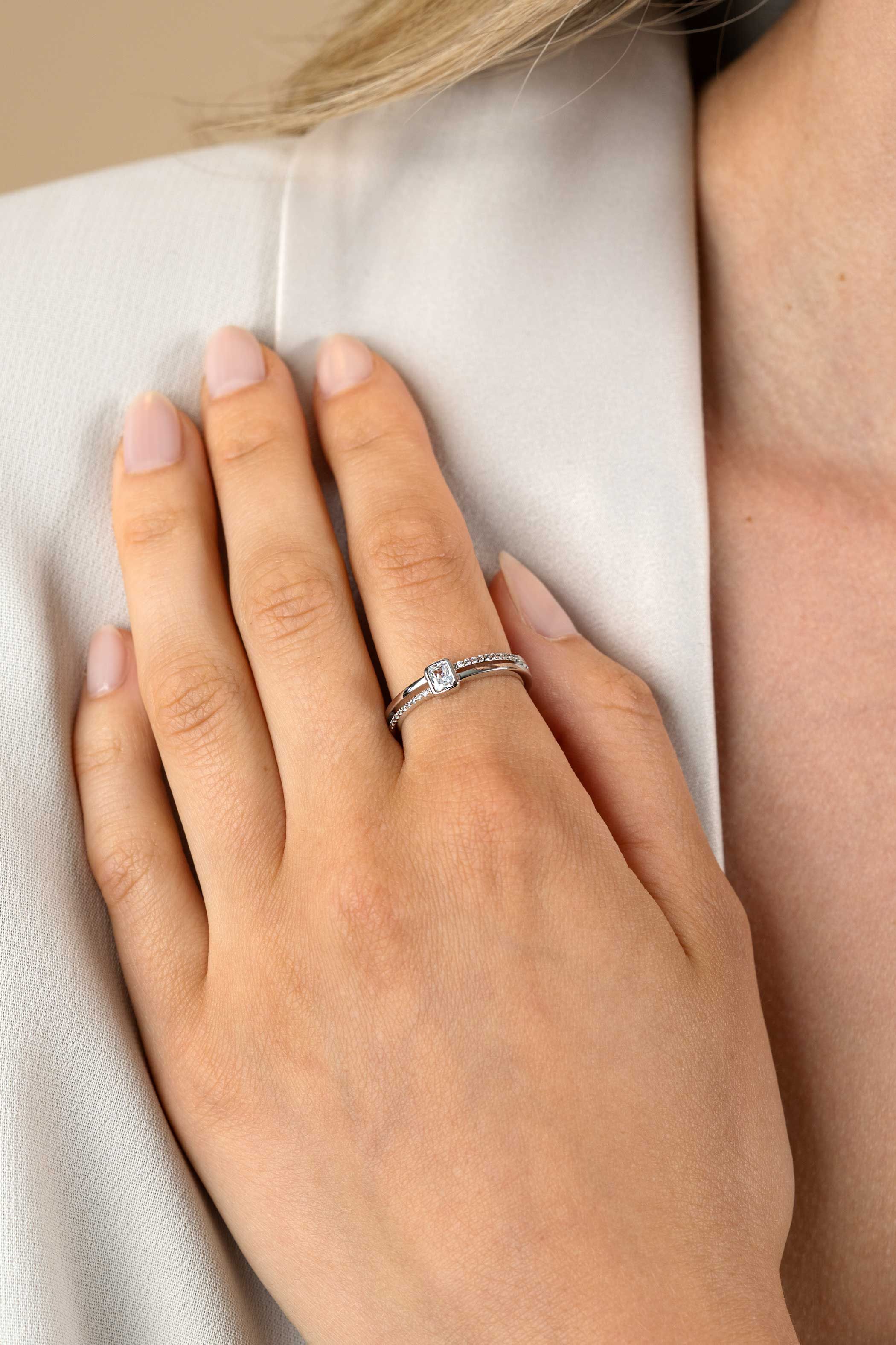 ZINZI Zilveren Ring met Witte Zirkonia - ZIR2626