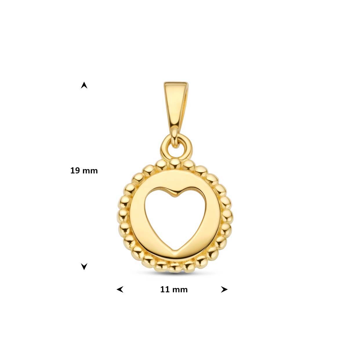 Hanger hartje 9K geelgoud 11 mm