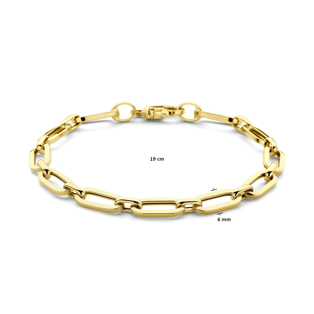 Armband paperclip 6,0 mm 19 cm 14K geelgoud