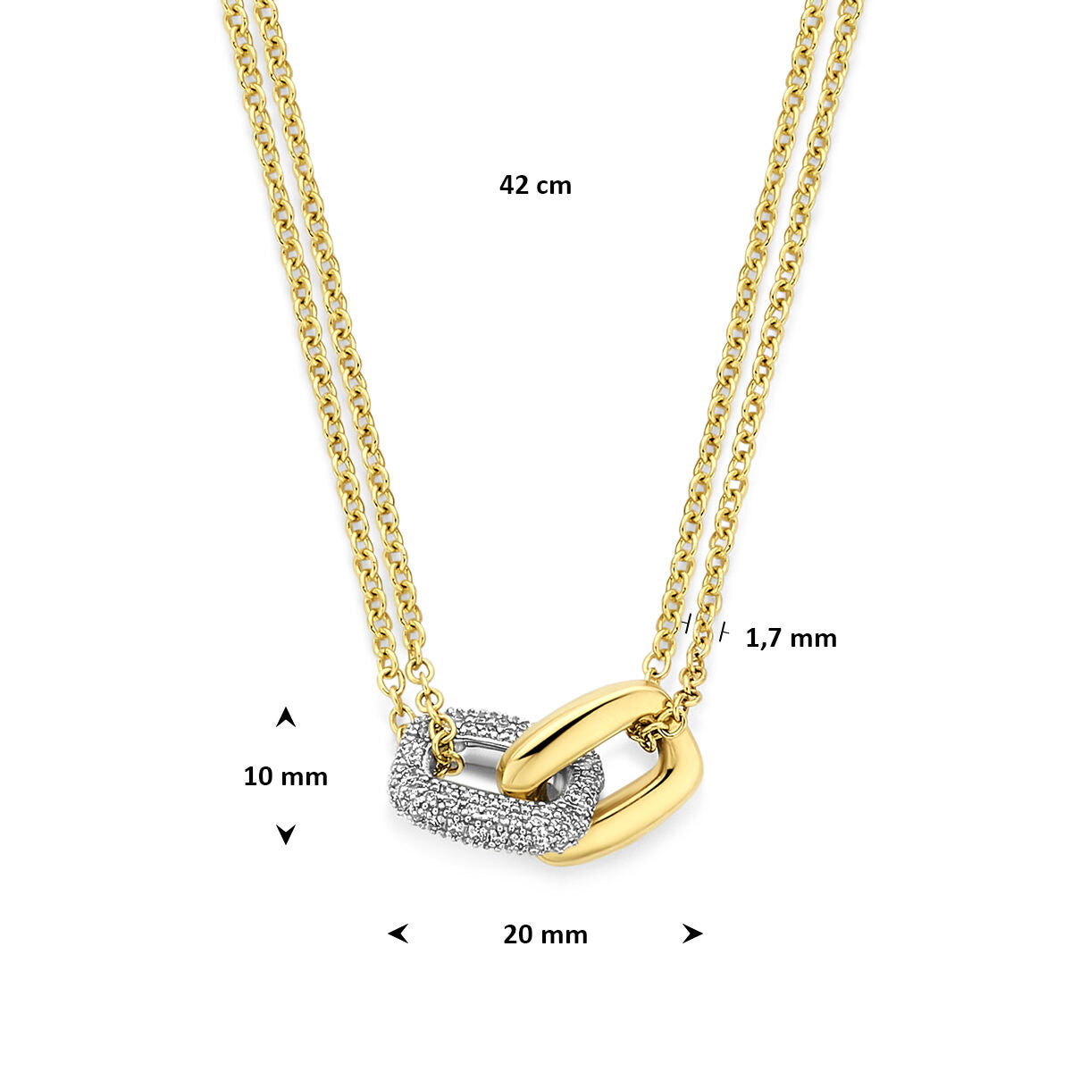 Fantasy Collection 14K Bicolor Gouden Diamanten Ketting 4209226