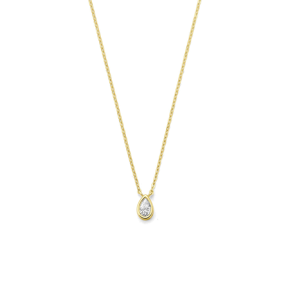 Collier zirkonia 9K geelgoud 40 - 42 - 44 cm