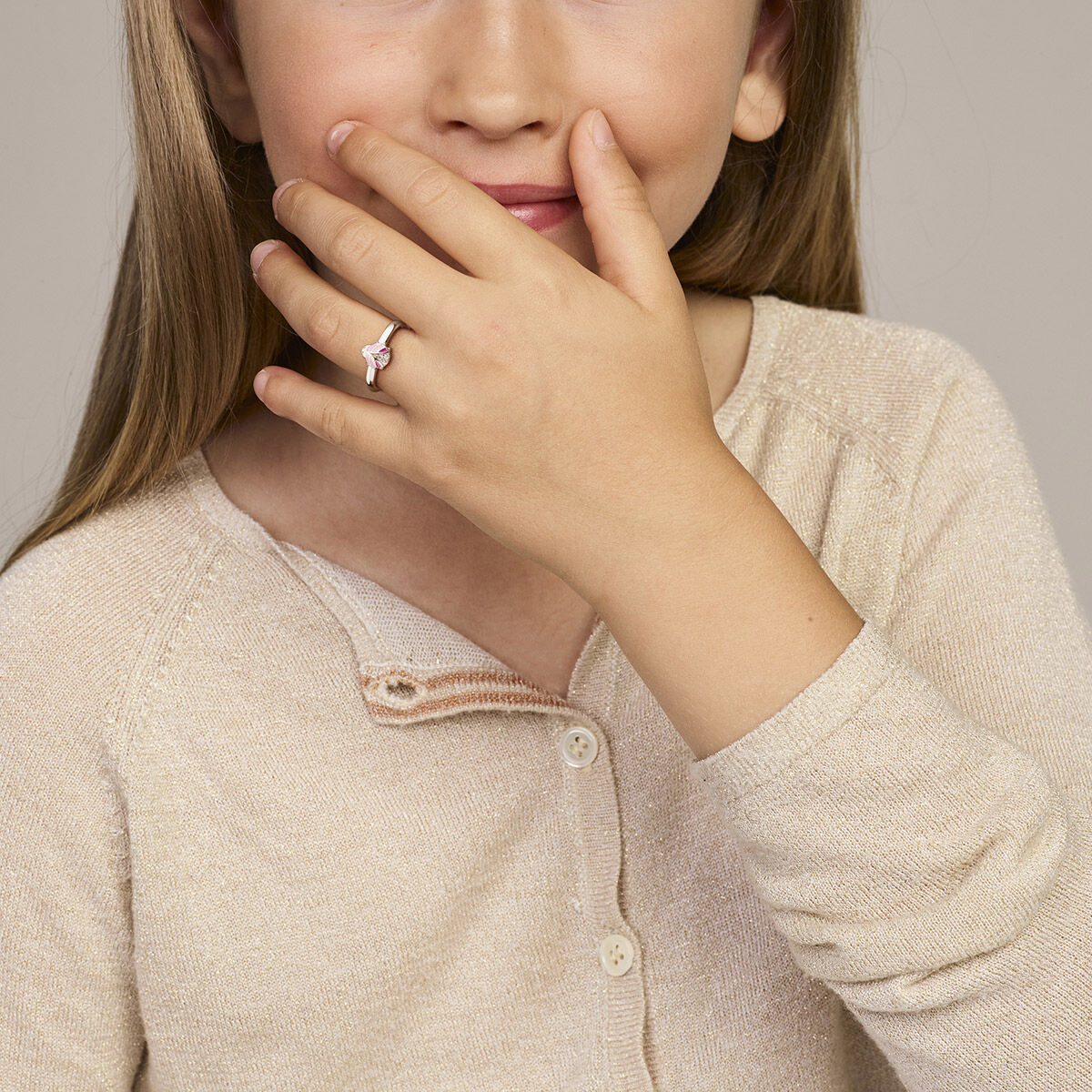 Ring lieveheersbeestje zirkonia emaille zilver