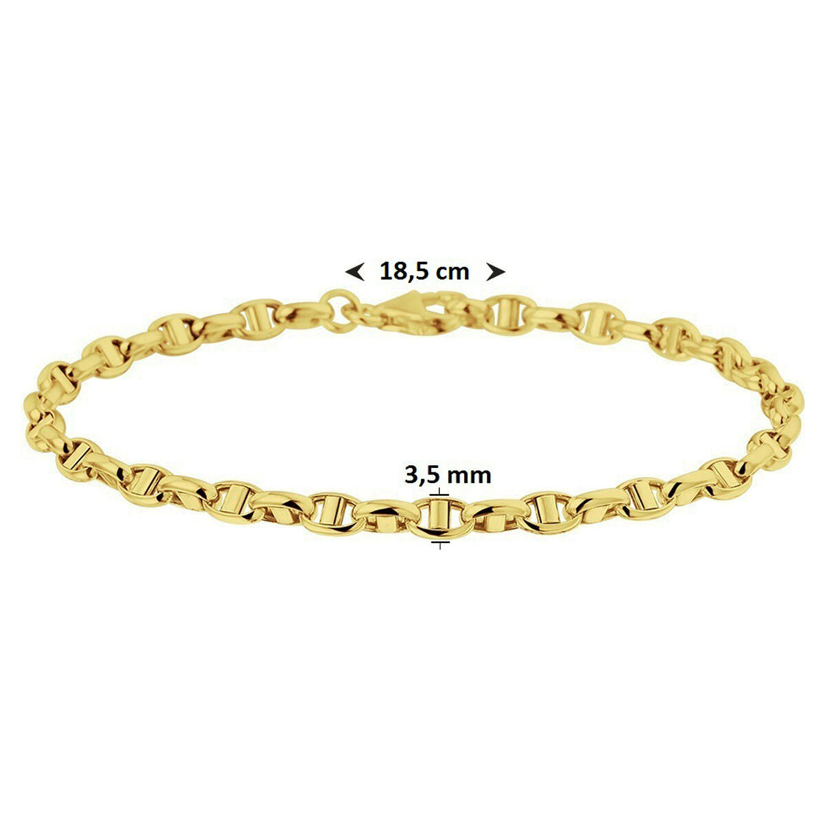 14K Geelgouden armband 3,5 mm 18,5 cm 4019495 - PansiteNederland.nl