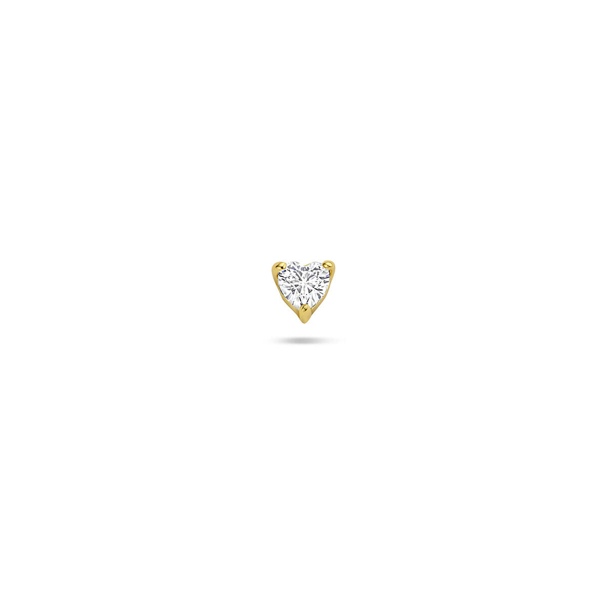 Fantasy Collection Flat back piercing zirkonia hartje 3,5 mm 1 micron zilver verguld