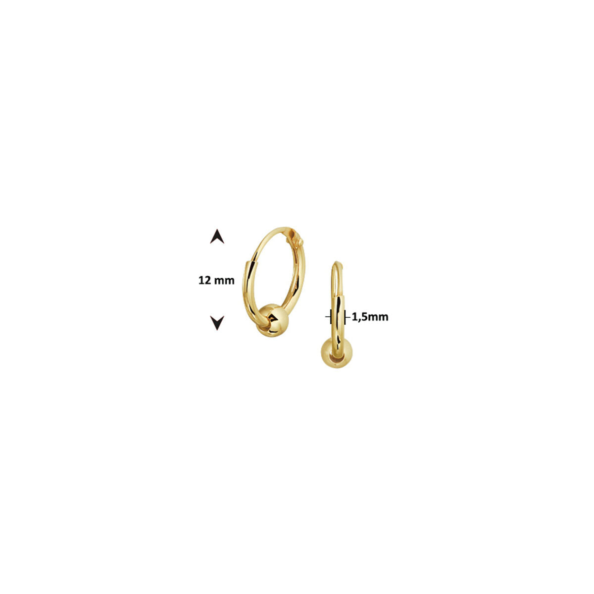 Fantasy Collection Verguld Zilveren Oorbellen voor Dames 2100707