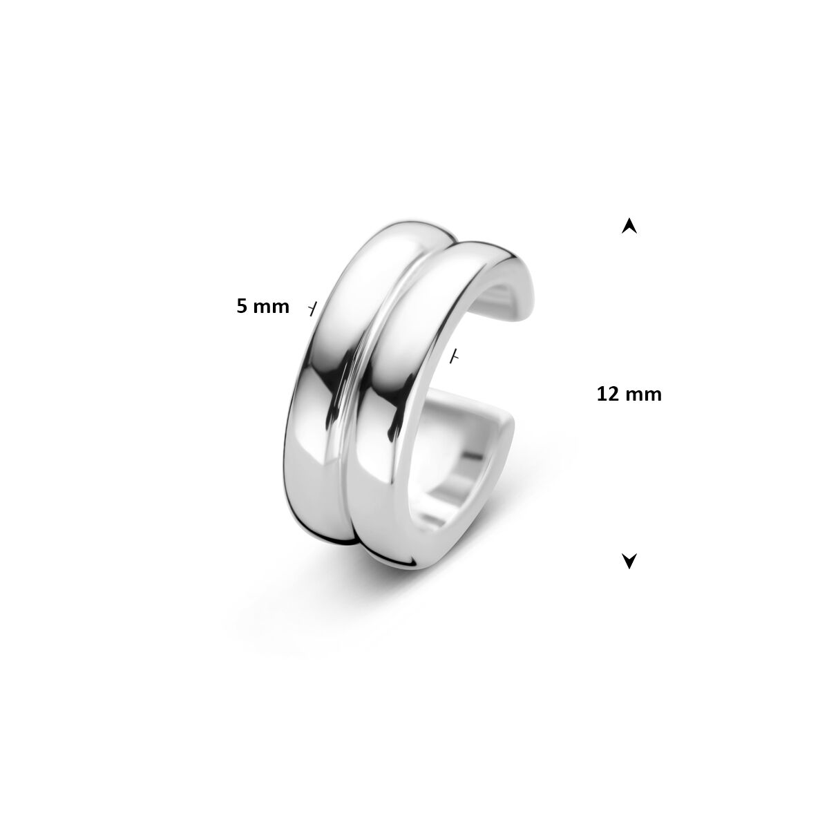Fantasy Collection Ear cuff 12 mm zilver oorbellen