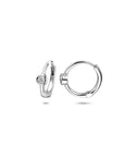 Zilveren gerhodineerde klapoorringen zirkonia 12 mm - 1341185