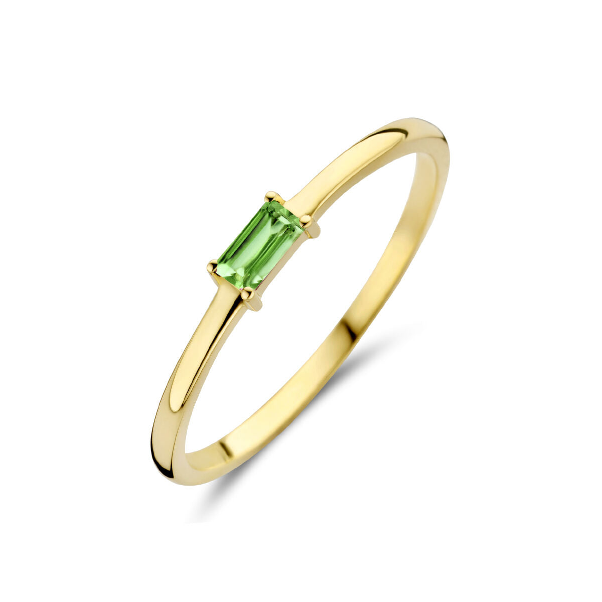 Ring met geboortesteen smaragd mei 14K geelgoud