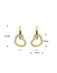 14K Geelgouden oorhangers hartje zirkonia 12 mm - 4035065