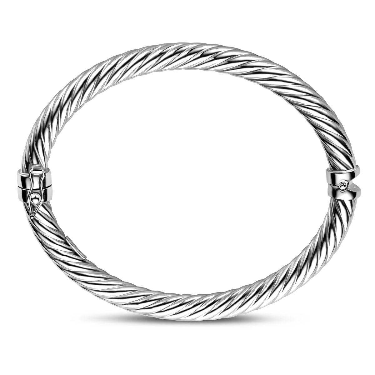 Fantasy Collection Bangle gedraaid 6 mm 60 mm zilver