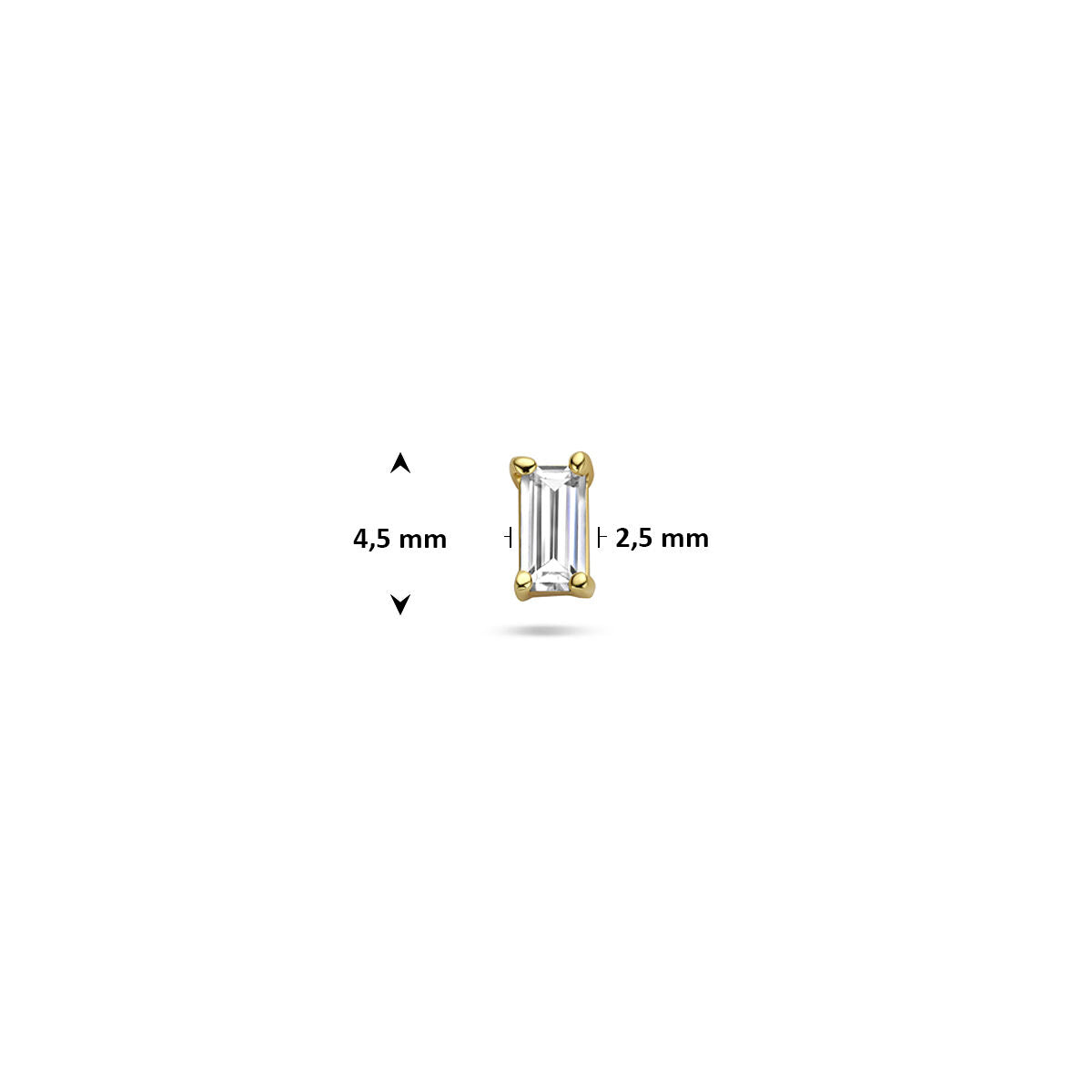 Fantasy Collection Flat back piercing zirkonia 4,5 mm 1 micron zilver verguld