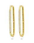 14K geelgouden klapoorringen zirkonia 34 mm - 4034348