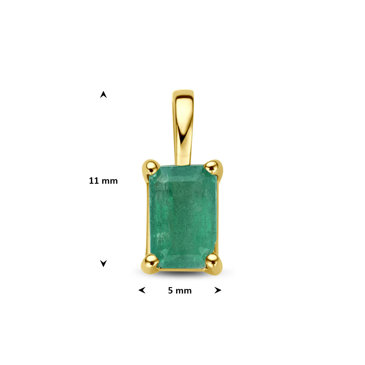 Hanger smaragd 14K geelgoud 11 mm