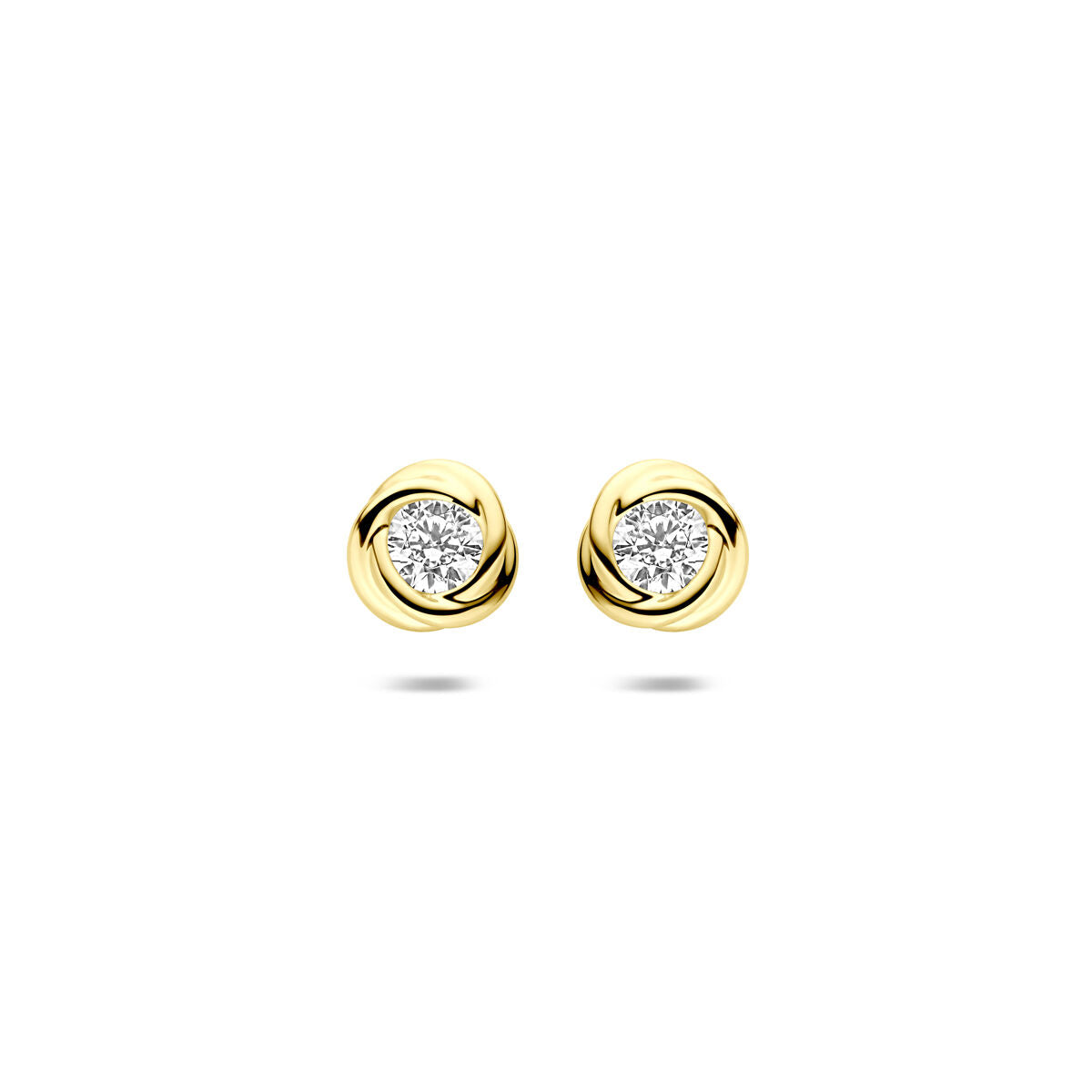 Fantasy Collection Oorbellen zirkonia 6,5 mm 14K geelgoud