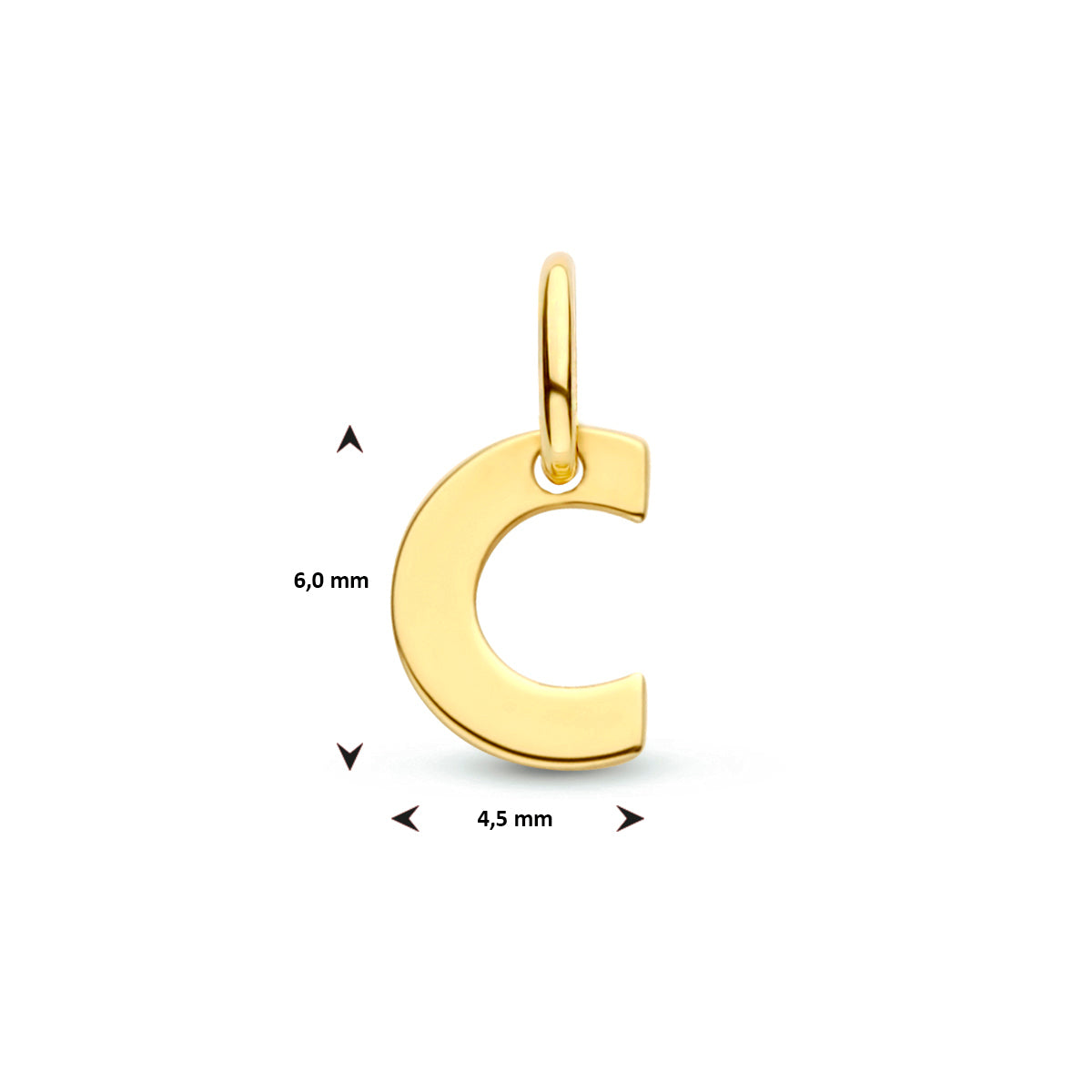 Hanger letter C 9K geelgoud #Letter_C