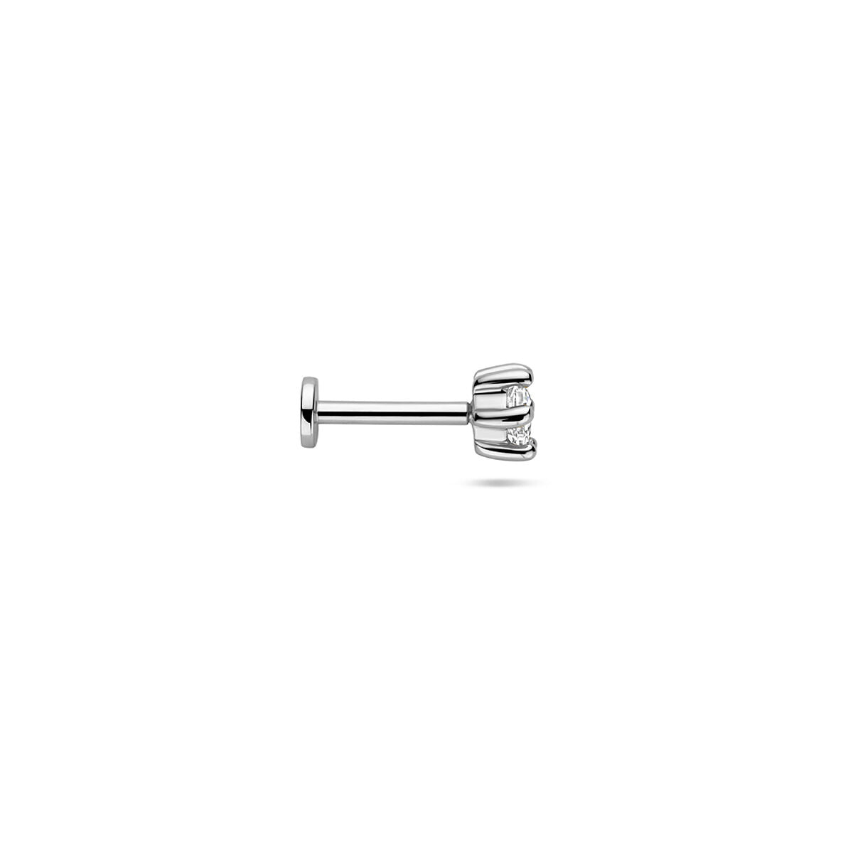 Fantasy Collection Flat back piercing zirkonia 4 mm zilver